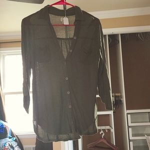 Forest green button up shirt